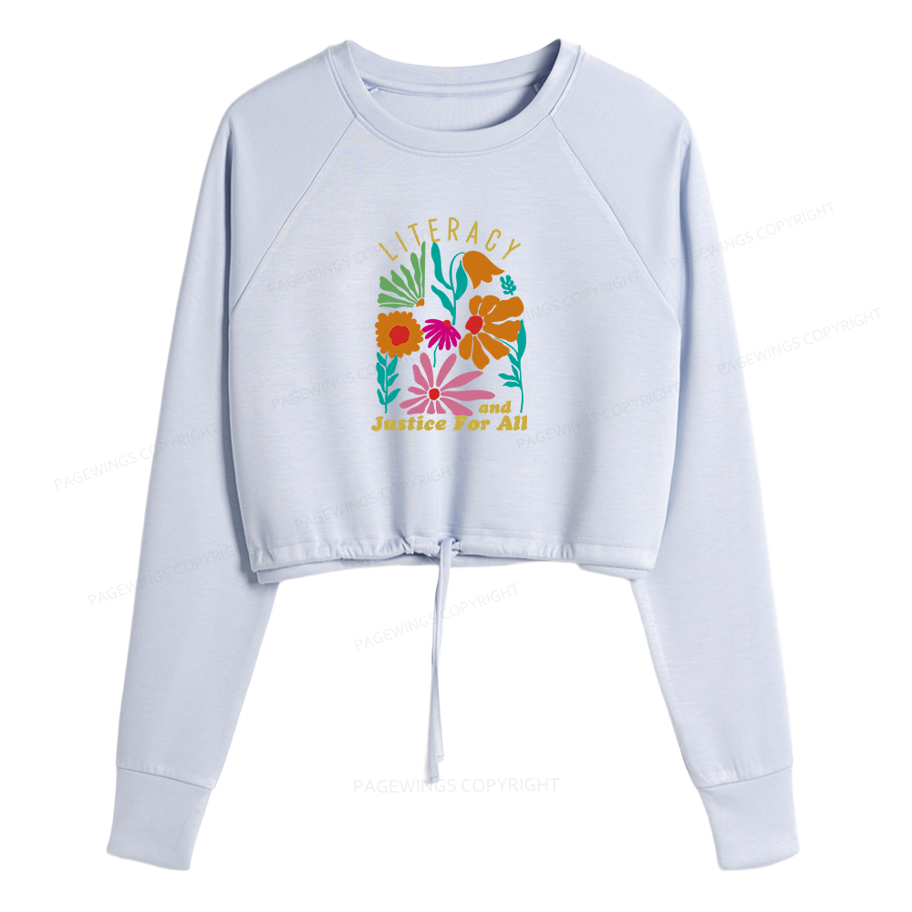 Pagewings Literacy And Justice Women Cropped Sweatshirt 