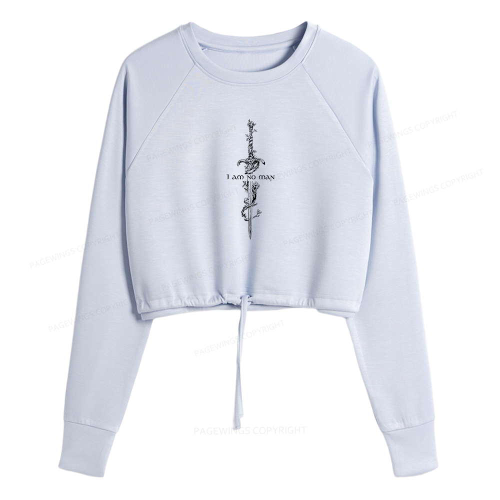 Pagewings I Am No Man Women Cropped Sweatshirt 