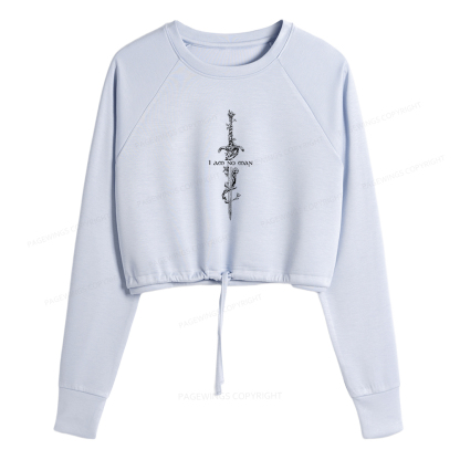 Pagewings I Am No Man Women Cropped Sweatshirt 