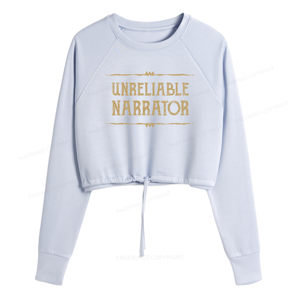 Pagewings Unreliable Narrator Women Cropped Sweatshirt 
