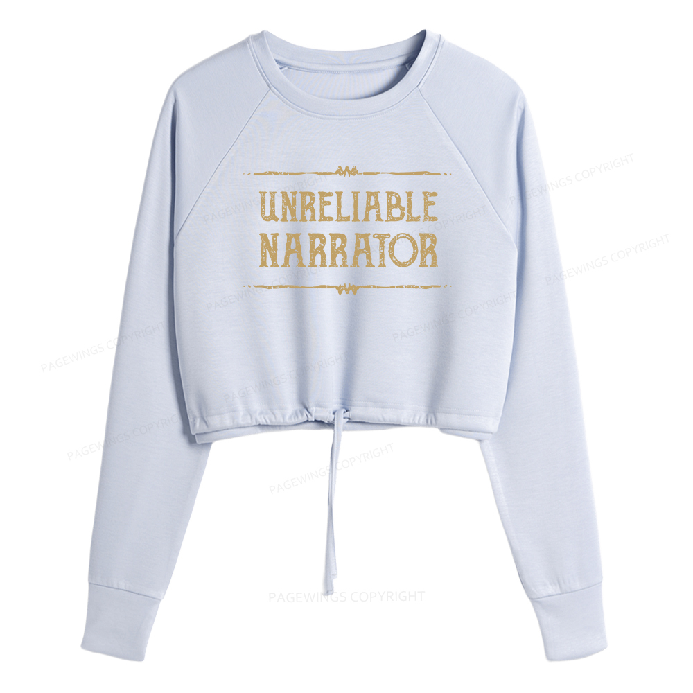 Pagewings Unreliable Narrator Women Cropped Sweatshirt 