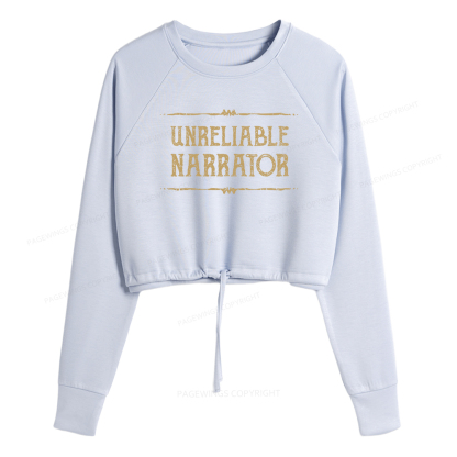 Pagewings Unreliable Narrator Women Cropped Sweatshirt 