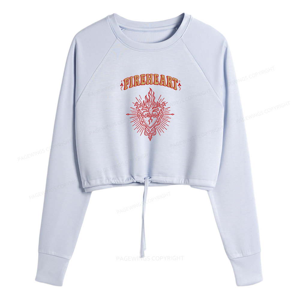Pagewings Fireheart Women Cropped Sweatshirt 