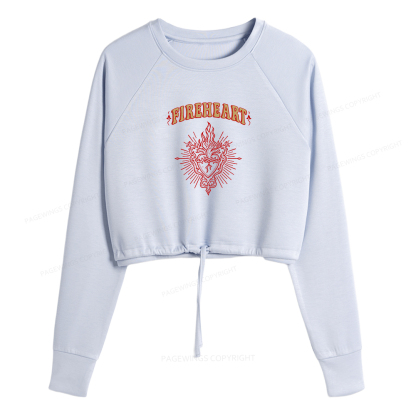 Pagewings Fireheart Women Cropped Sweatshirt 