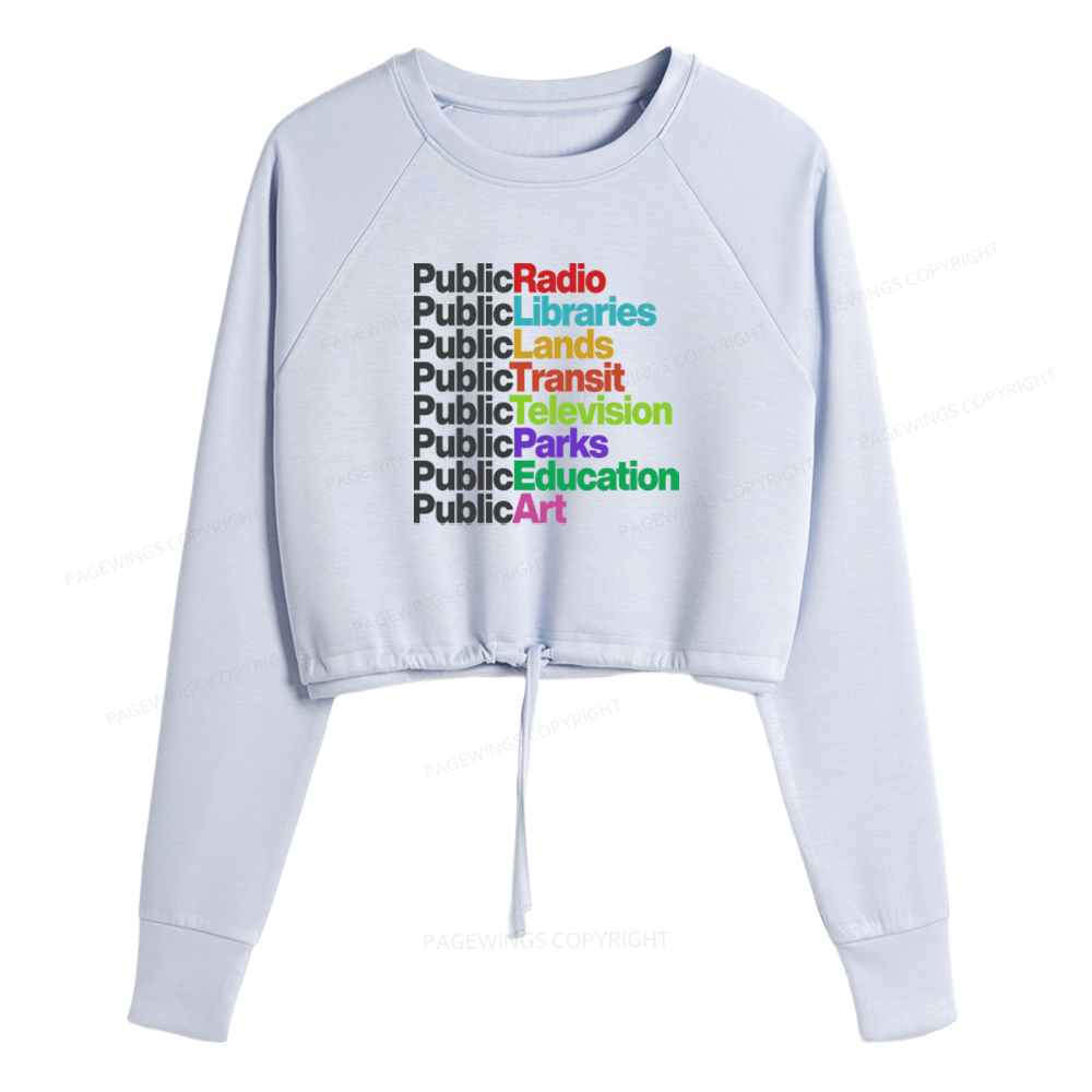 Pagewings Public Libraries Cropped Sweatshirt 