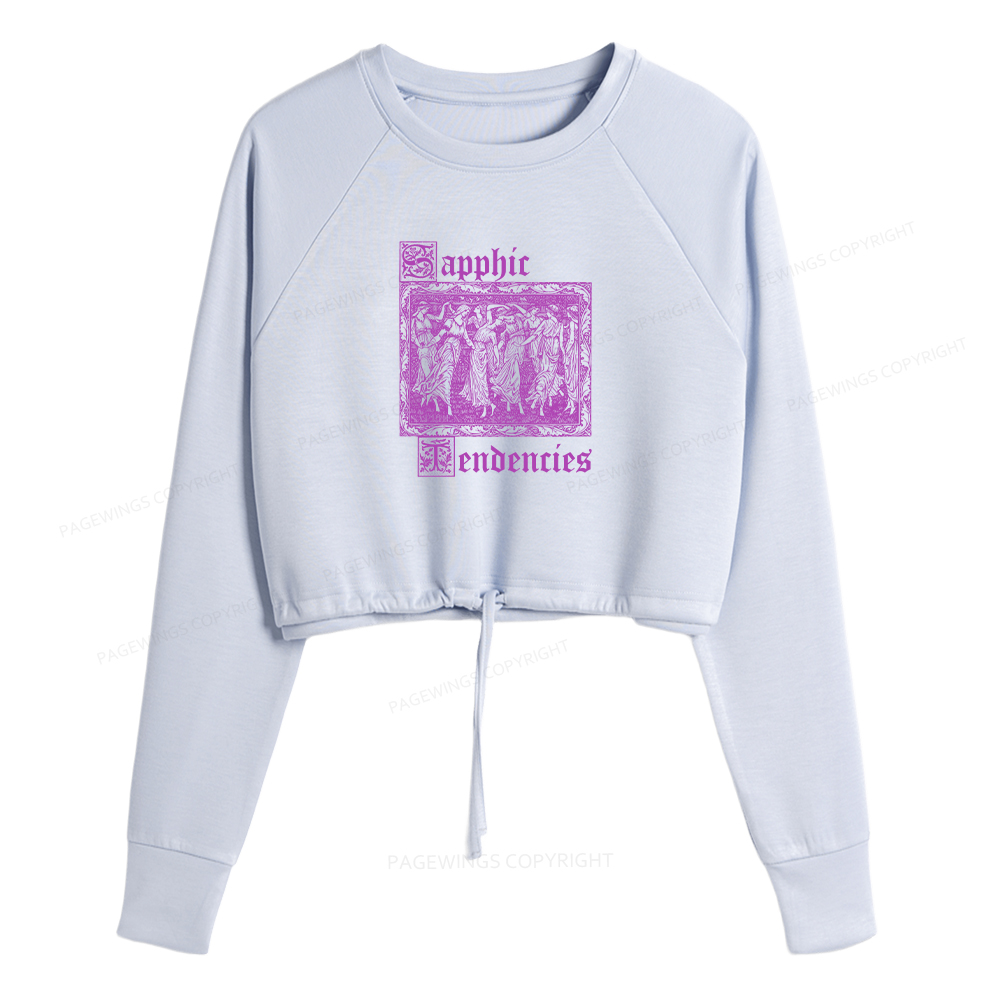 Pagewings Sapphic Tendencies Women Cropped Sweatshirt 