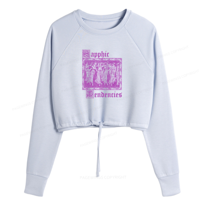 Pagewings Sapphic Tendencies Women Cropped Sweatshirt 