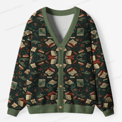 Pagewings Fantasy Reading Unisex Ugly Cardigan Sweaters