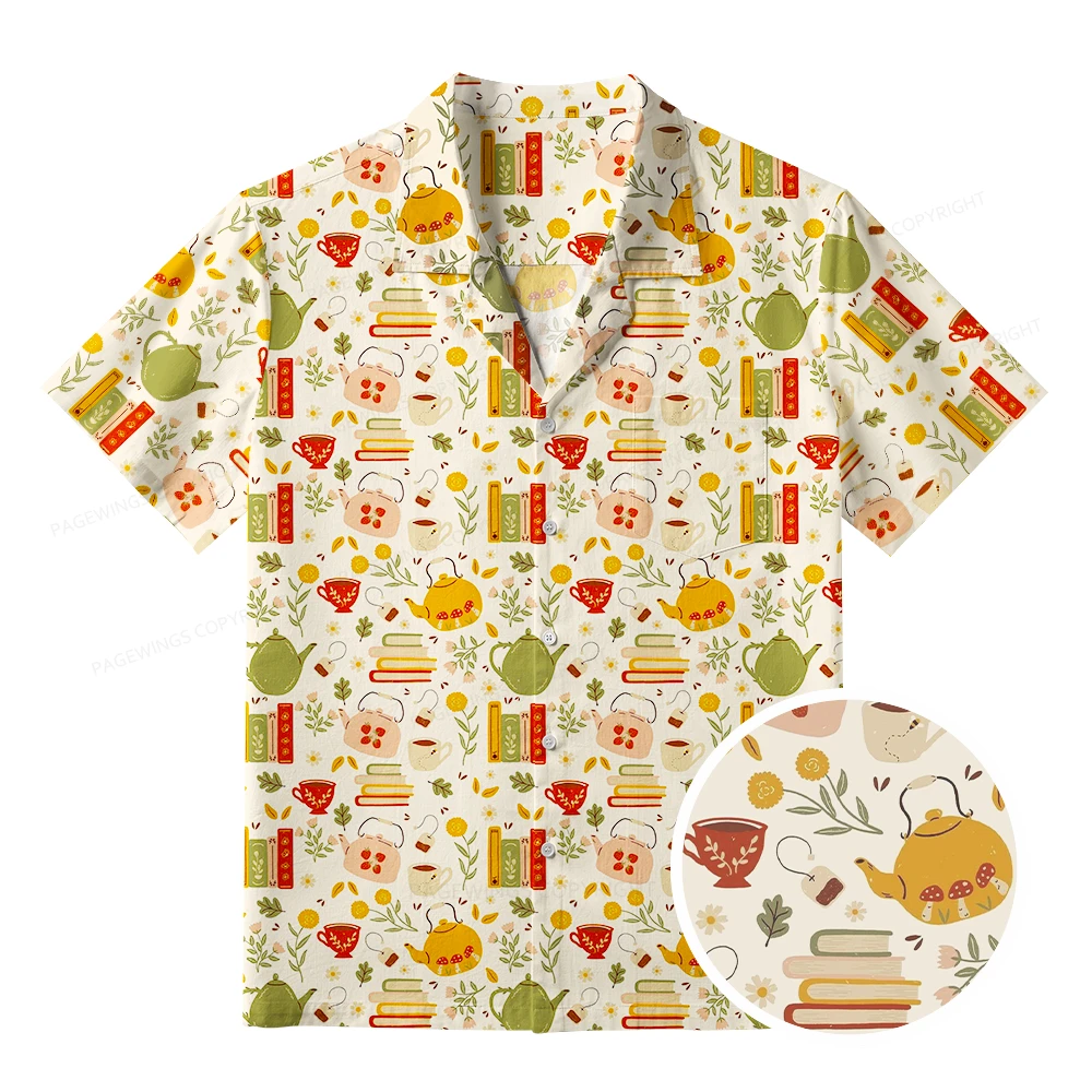 Pagewings Books And Coffee Unisex Hawaiian Shirt