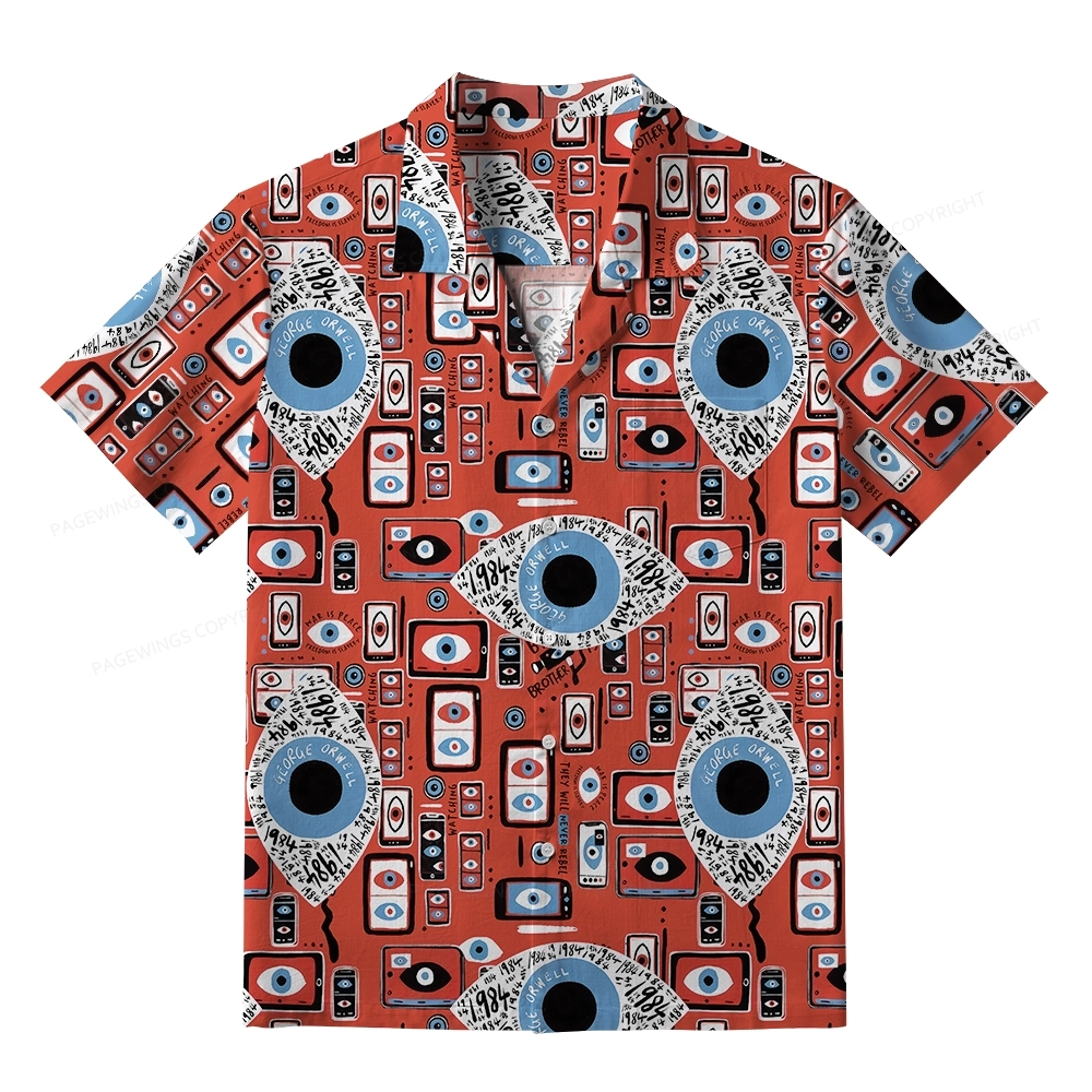 Pagewings Make Orwell Fiction Again Unisex Hawaiian Shirt