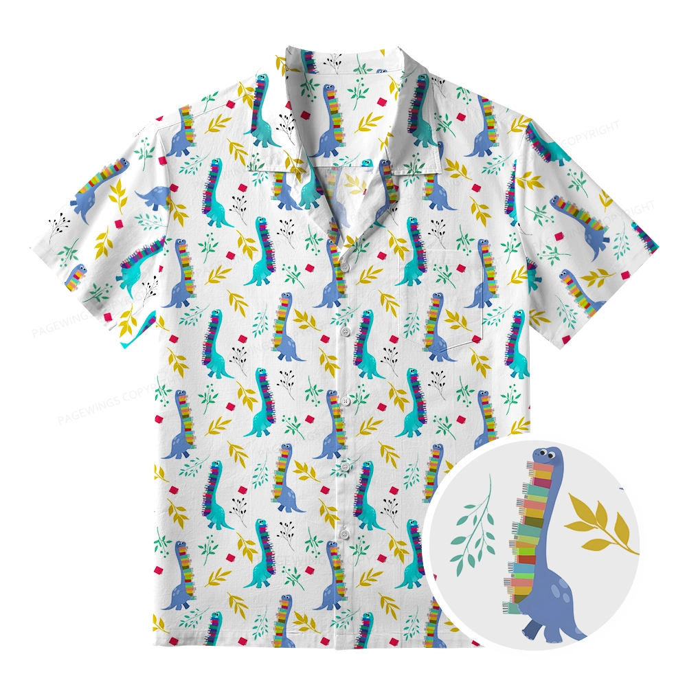 Pagewings  Book Dinosaurs Unisex Hawaiian Shirt
