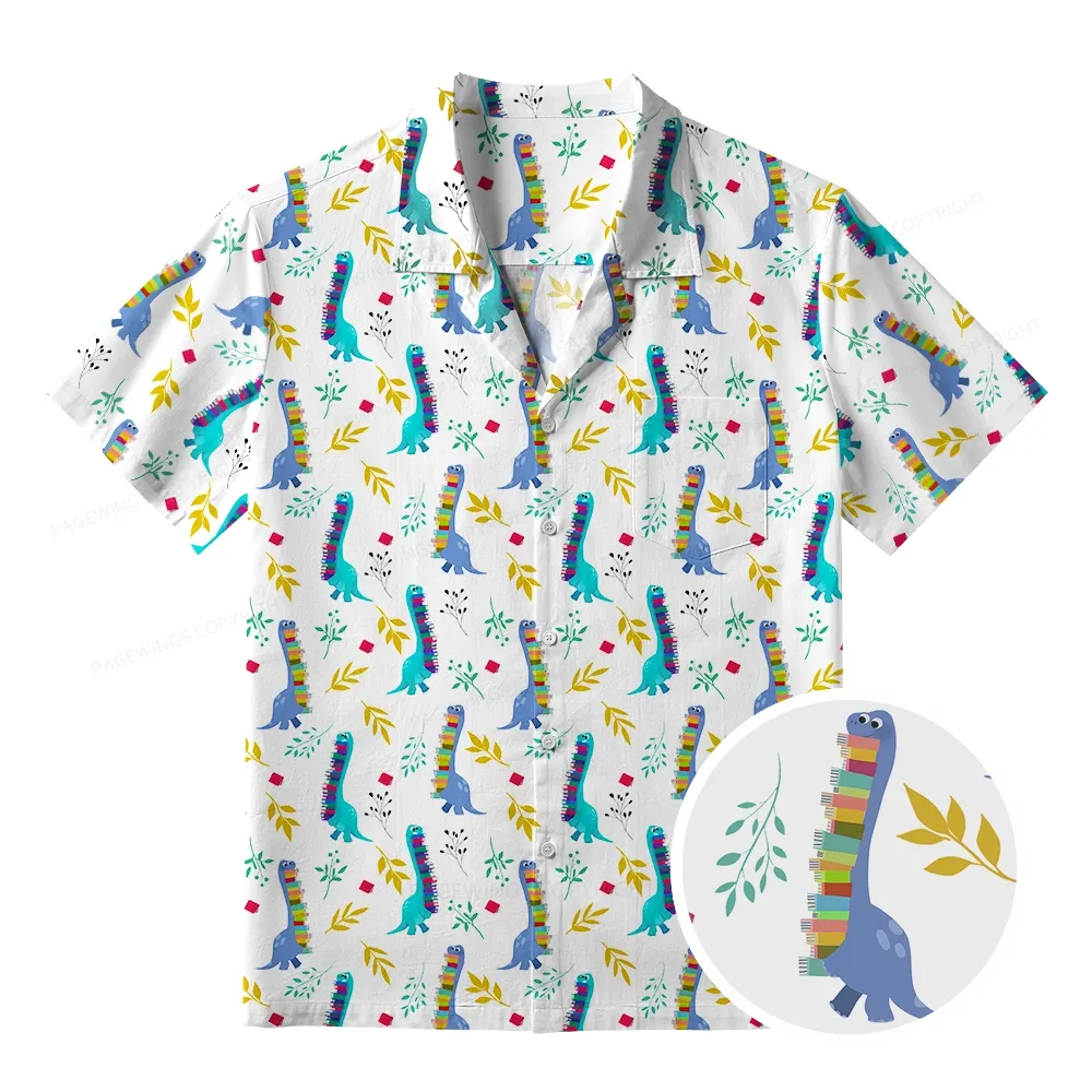 Pagewings  Book Dinosaurs Unisex Hawaiian Shirt