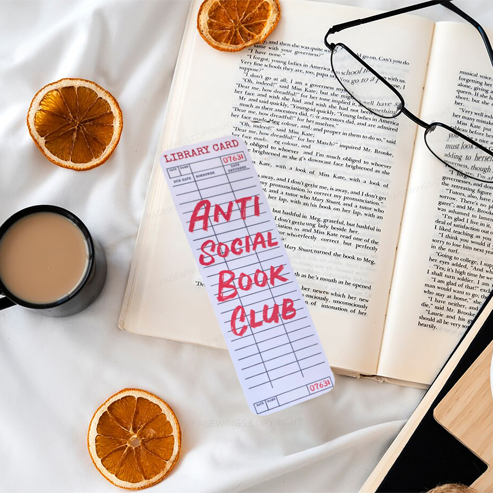 Pagewings Retro Library Card Bookmark