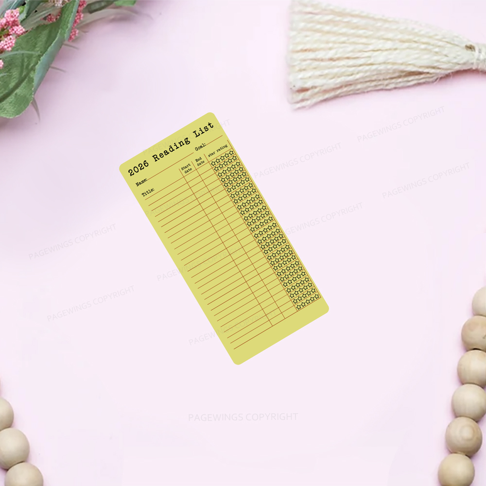 Pagewings 2026 Reading List Bookmark