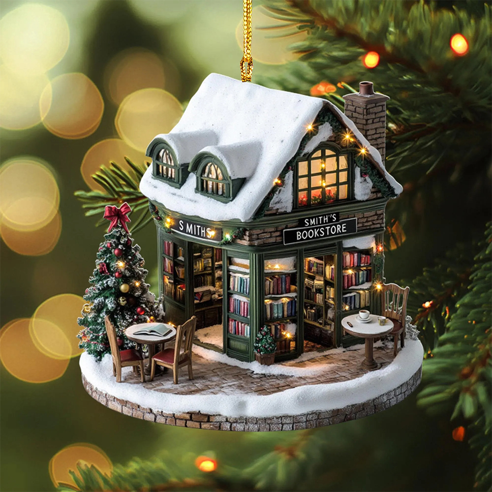 Pagewings Personalized Bookshop Ornament
