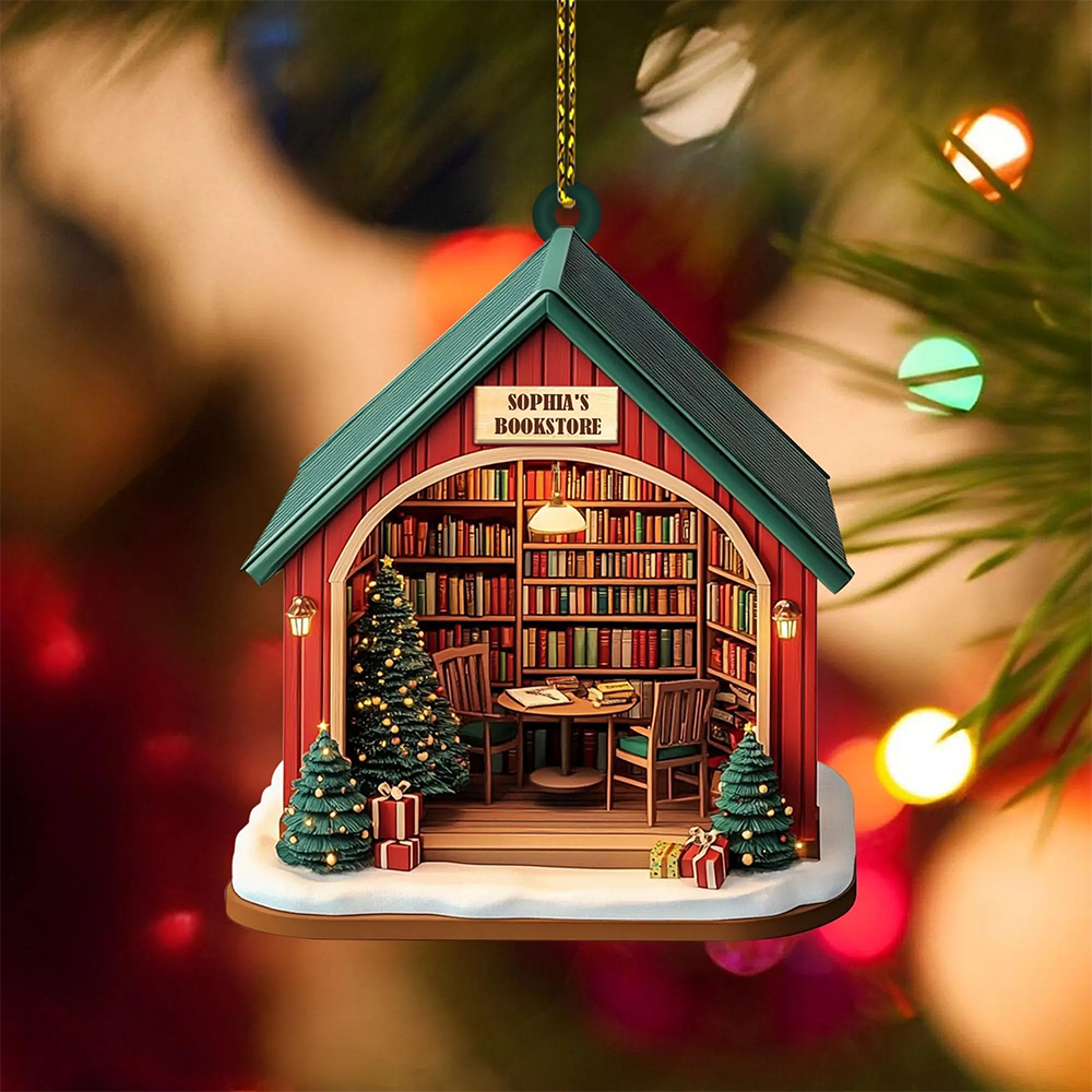Pagewings Personalized Bookshop Wooden Wooden Ornament