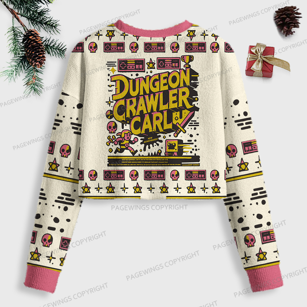 Pagewings Sci-Fi Book Lover Women Ugly Crop Sweatshirt