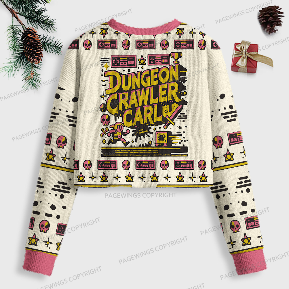 Pagewings Sci-Fi Book Lover Women Ugly Crop Sweatshirt