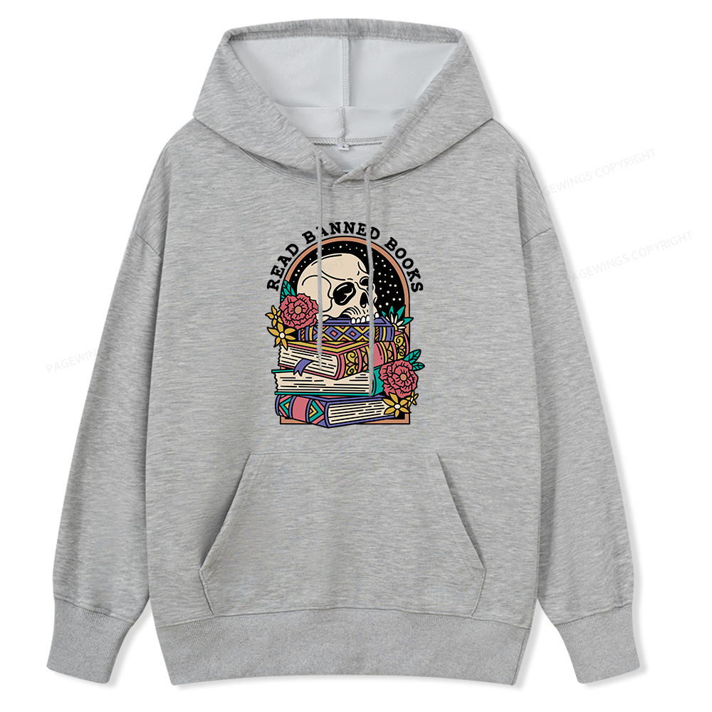 Pagewings Read Banned Book Floral Unisex Classic Hoodie