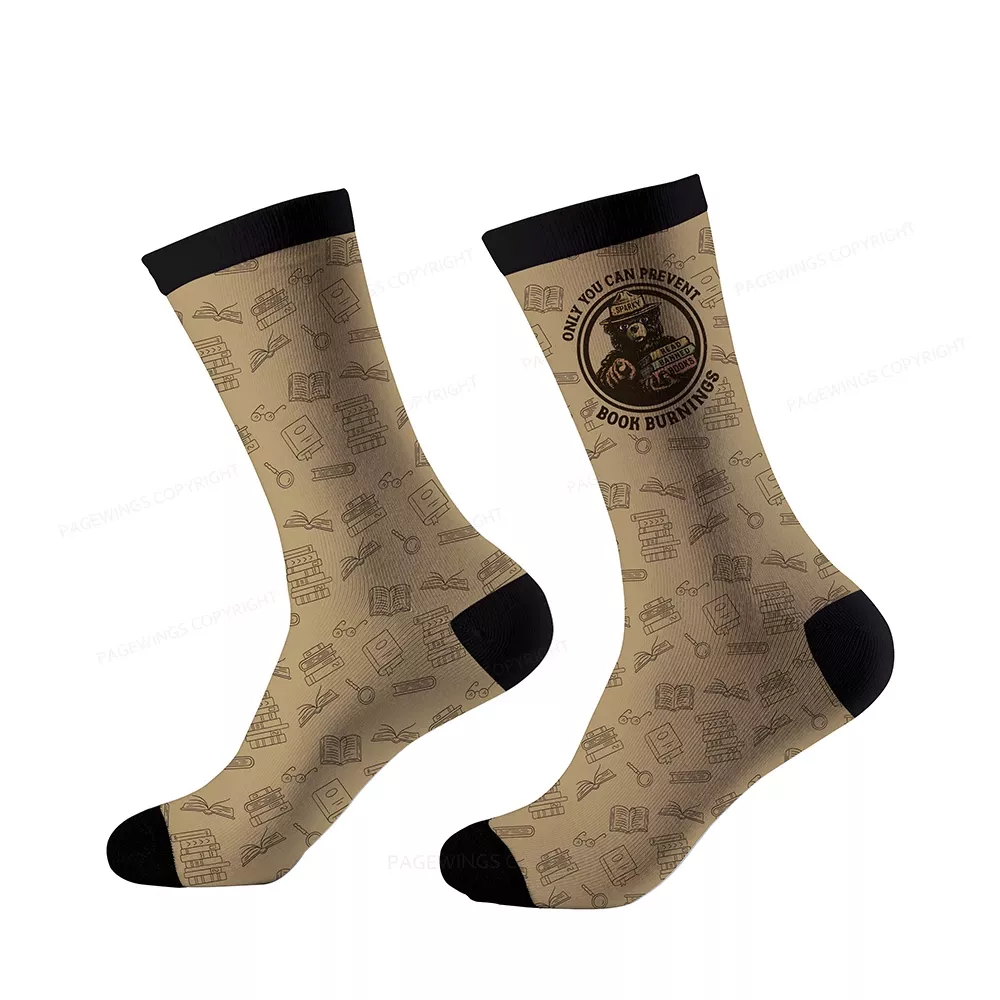 Pagewings Only You Can Prevent Book Burnings Socks