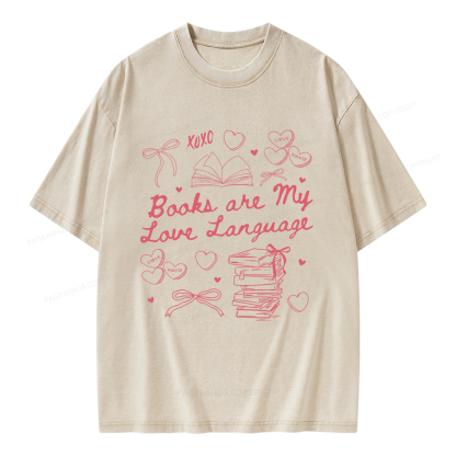 Pagewings Books Are My Love Language Unisex Washed T-shirt