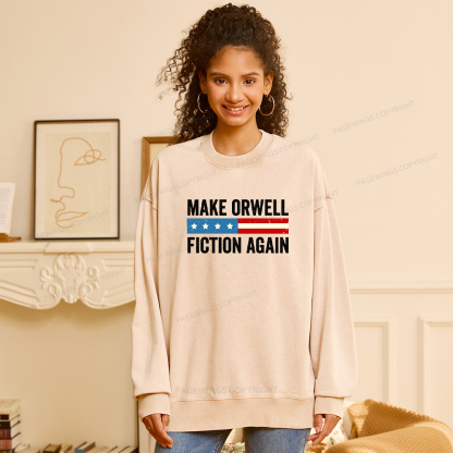 Pagewings Make Orwell Fiction Again Washed Sweatshirt