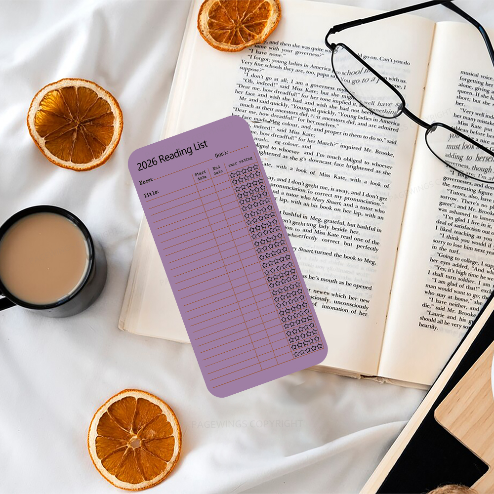 Pagewings 2026 Reading List Bookmark
