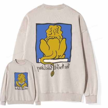 Pagewings Vintage New York Library Tee Unique Find Unisex Bookworm Perfect Gift Unisex Washed Sweatshirt