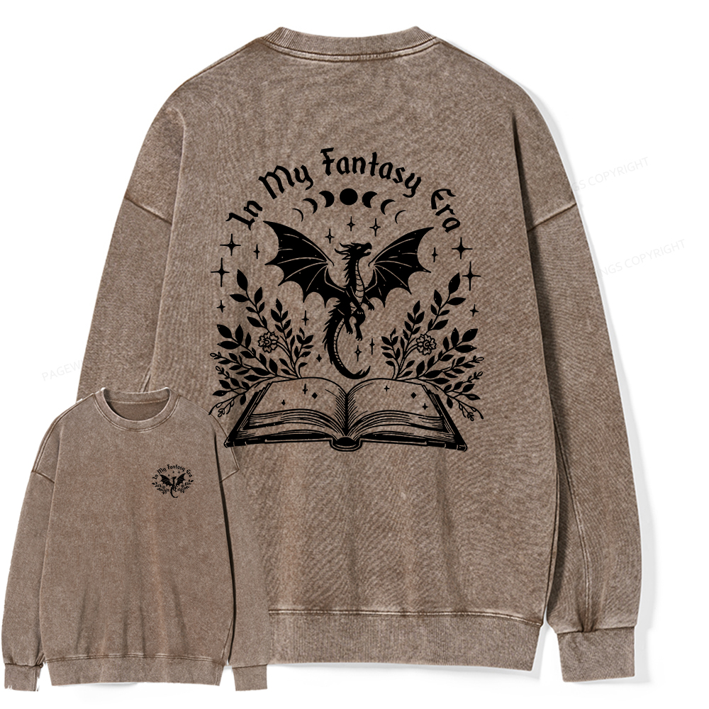 Pagewings In My Fantasy Era Unisex Washed Sweatshirt