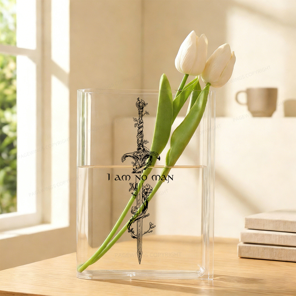 Pagewings I Am No Man  Acrylic Book Vase