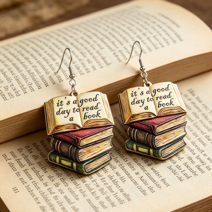 Pagewings It's A Good Day To Read A Book Earrings