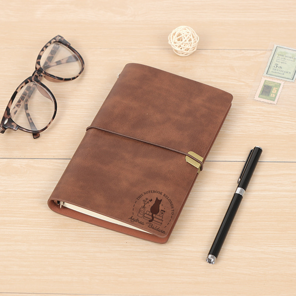 Pagewings Personalized Name This Notebook Belongs To Leather Notebook