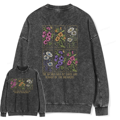 Pagewings The World Will Be Saved And Remade Unisex Washed Sweatshirt