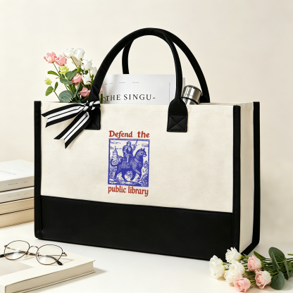 Pagewings Defend the Public Library12732 Large Tote Bag