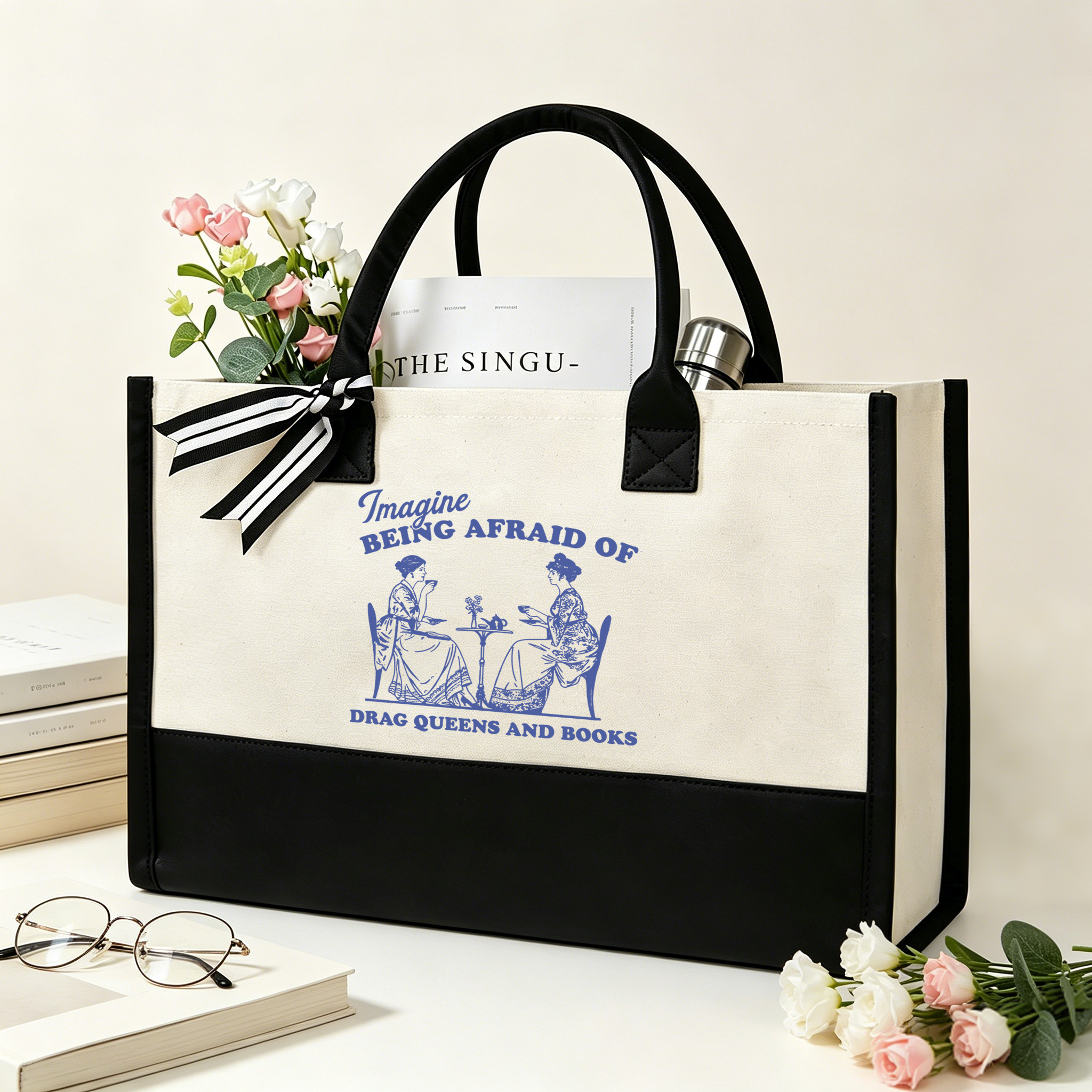 Pagewings Drag Queens15261 Large Tote Bag