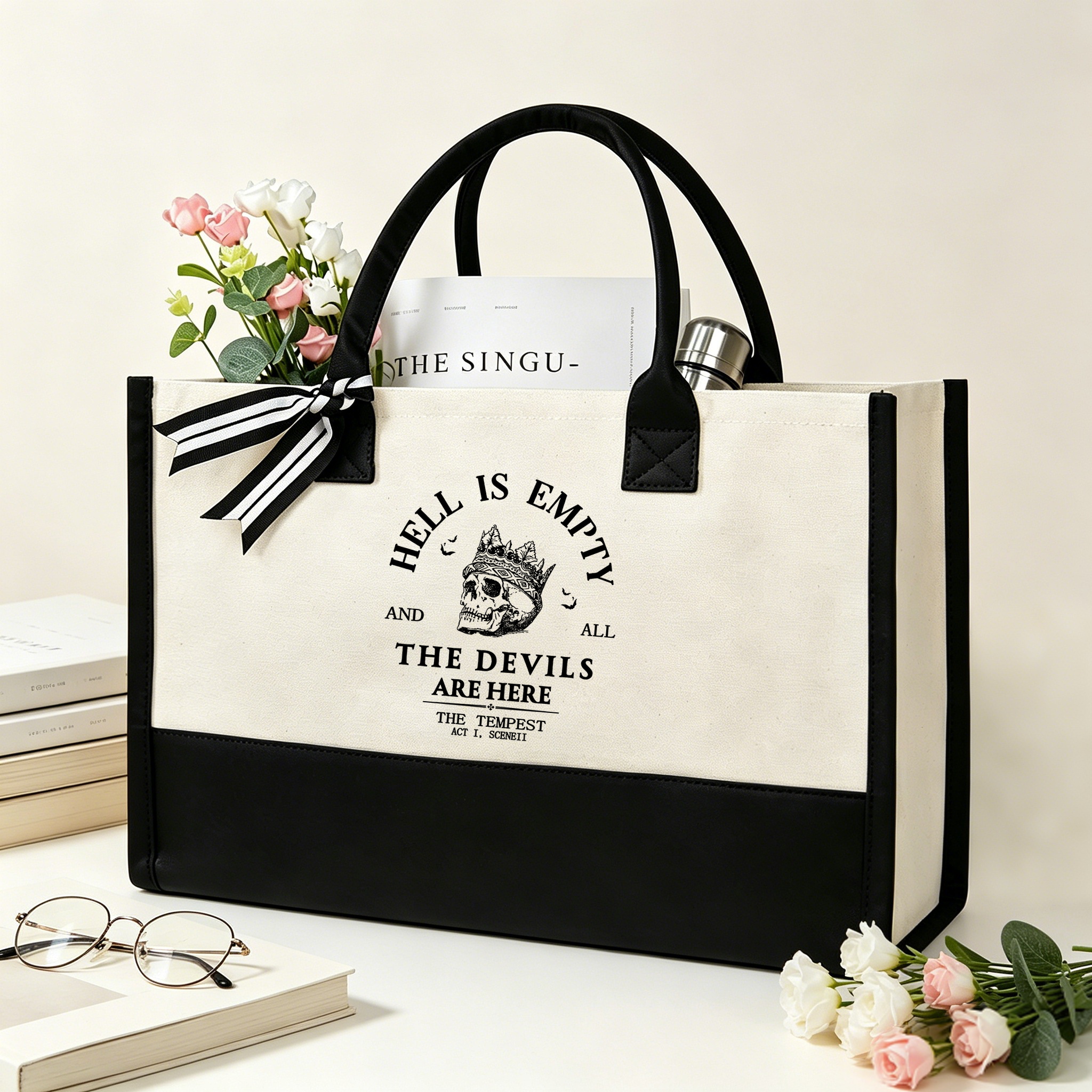 Pagewings Hell Is Empty And All The Devils Are Here12082 Large Tote Bag