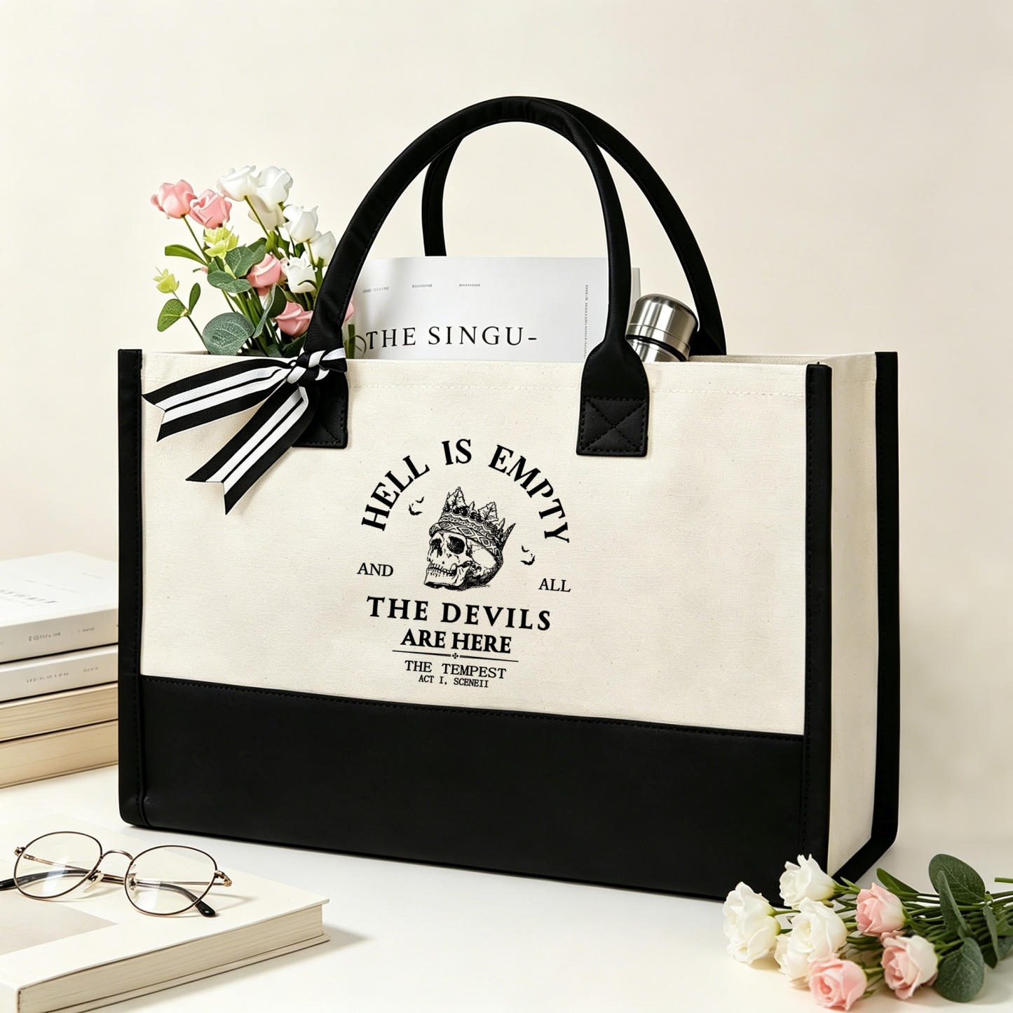 Pagewings Hell Is Empty And All The Devils Are Here12082 Large Tote Bag