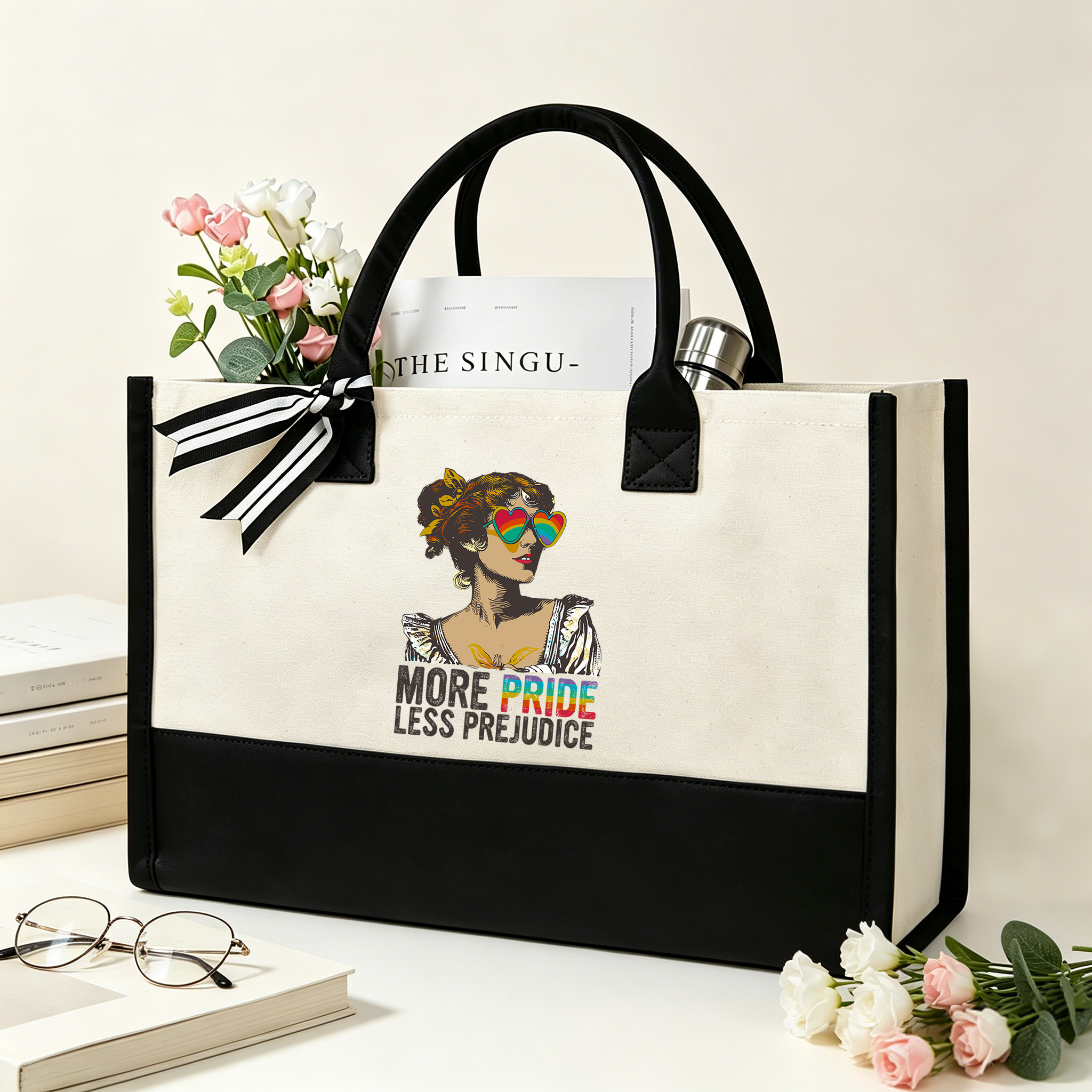 Pagewings More Pride Less Prejudice11676 Large Tote Bag