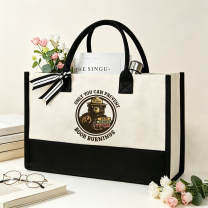 Pagewings Only You Can Prevent Book Burnings10703 Large Tote Bag