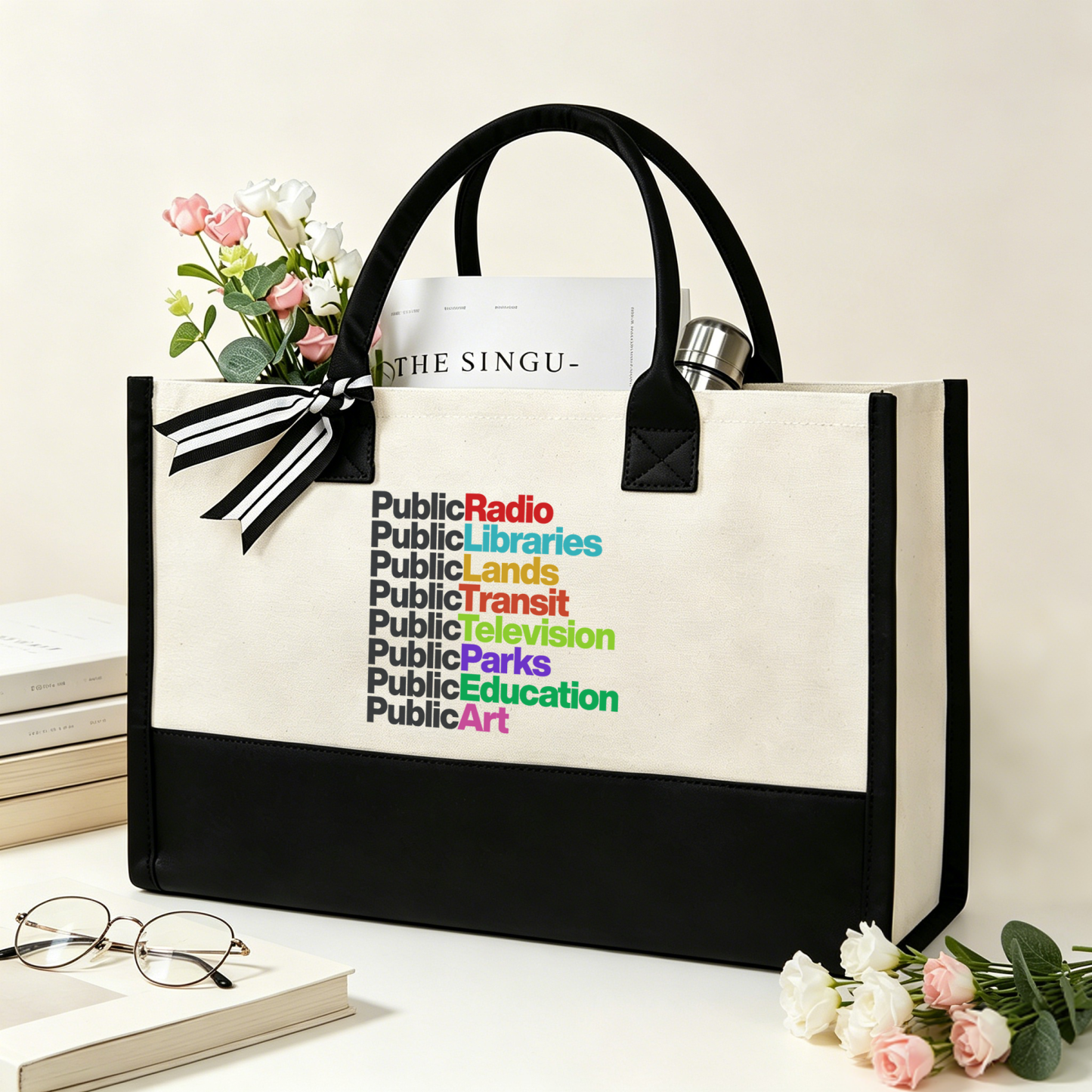 Pagewings Public Libraries15577 Large Tote Bag