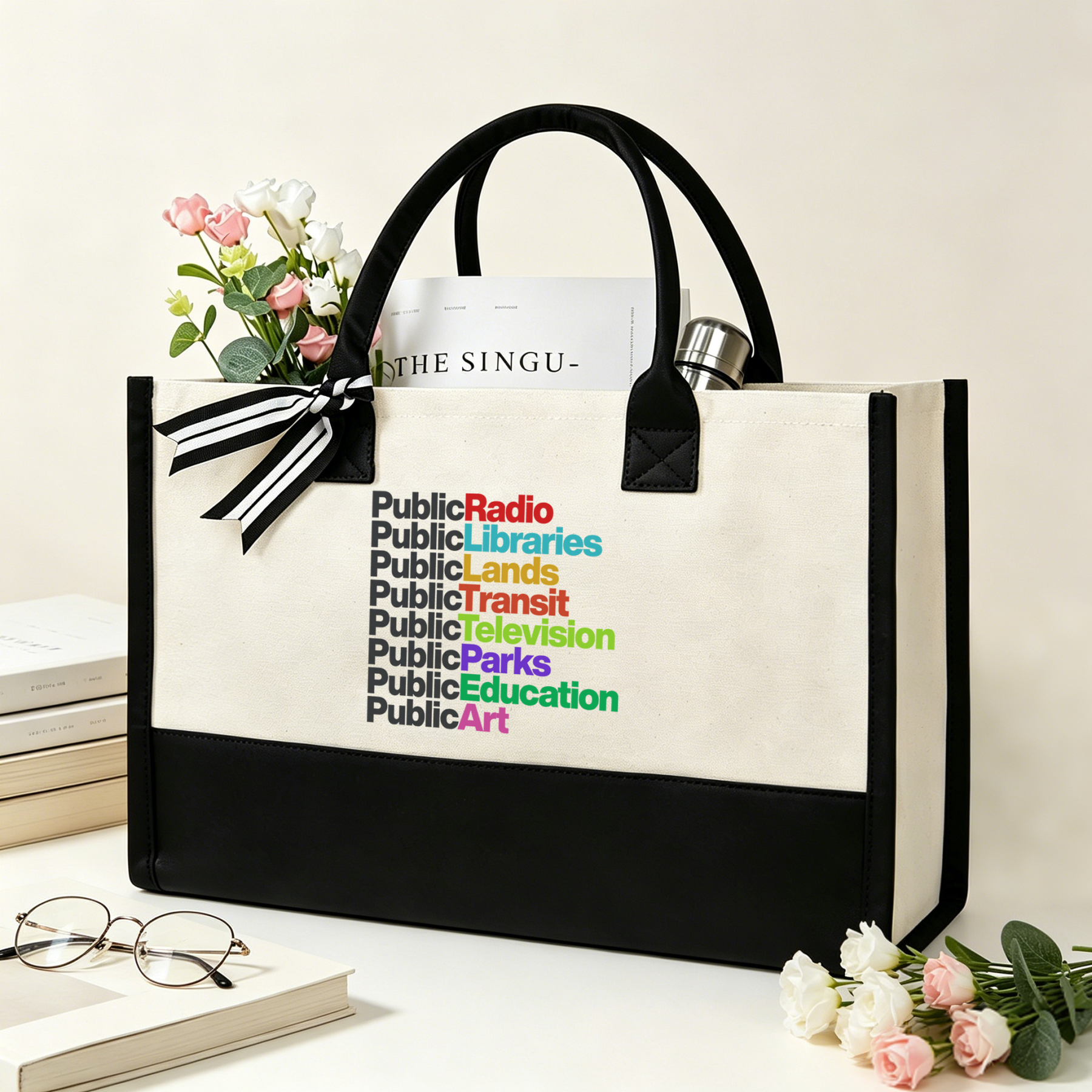 Pagewings Public Libraries15577 Large Tote Bag