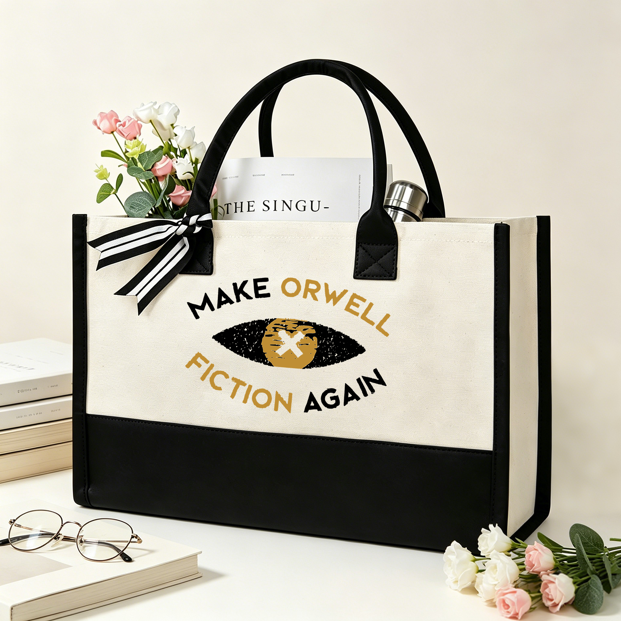 Pagewings Reading Bookish11183 Large Tote Bag