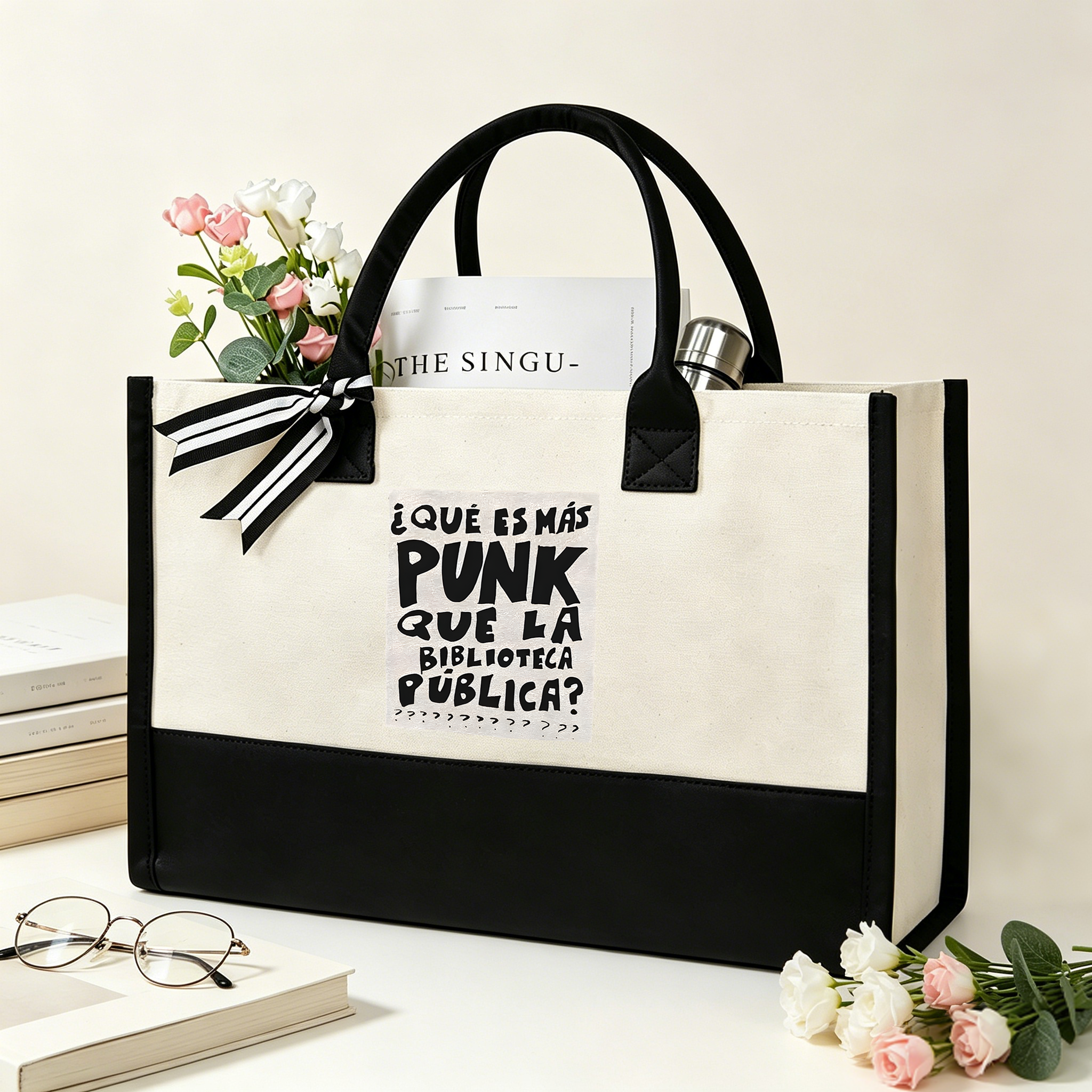 Pagewings What's More Punk Than The Public Library12662 Large Tote Bag