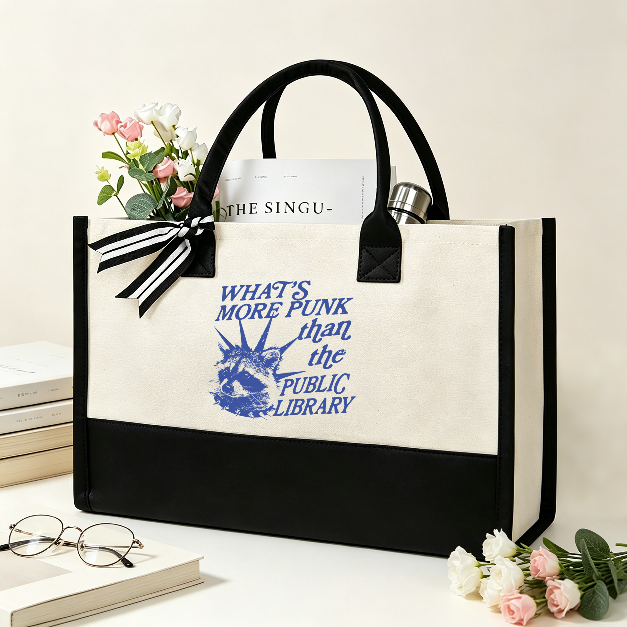 Pagewings What’s More Punk Than The Public Library12555 Large Tote Bag