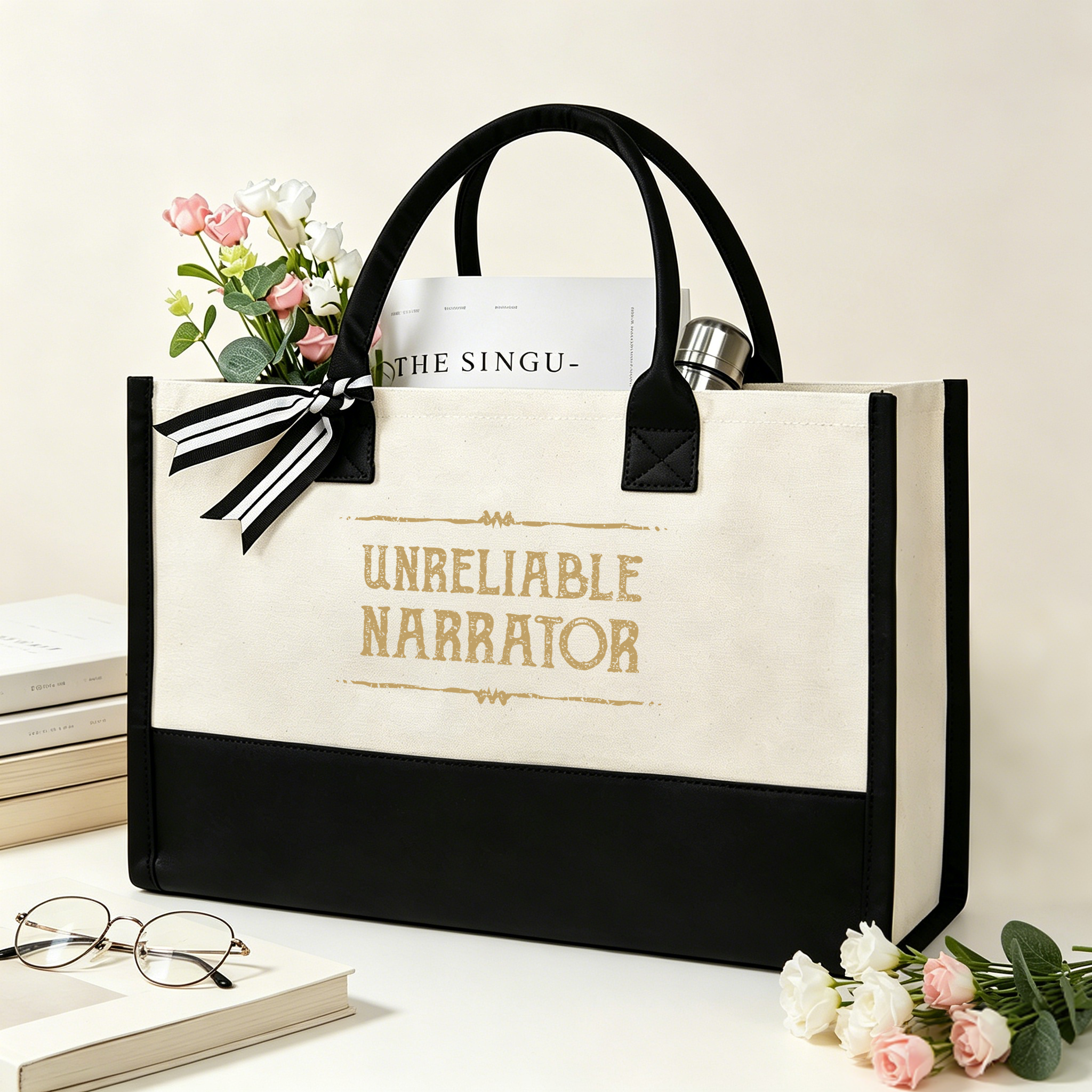 Pagewings Unreliable Narrator Large Tote Bag