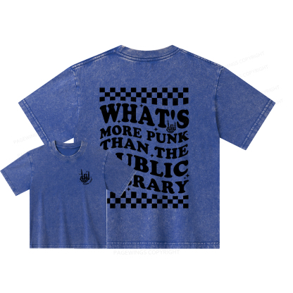 Pagewings punk the public library Unisex Kids Washed T-shirt
