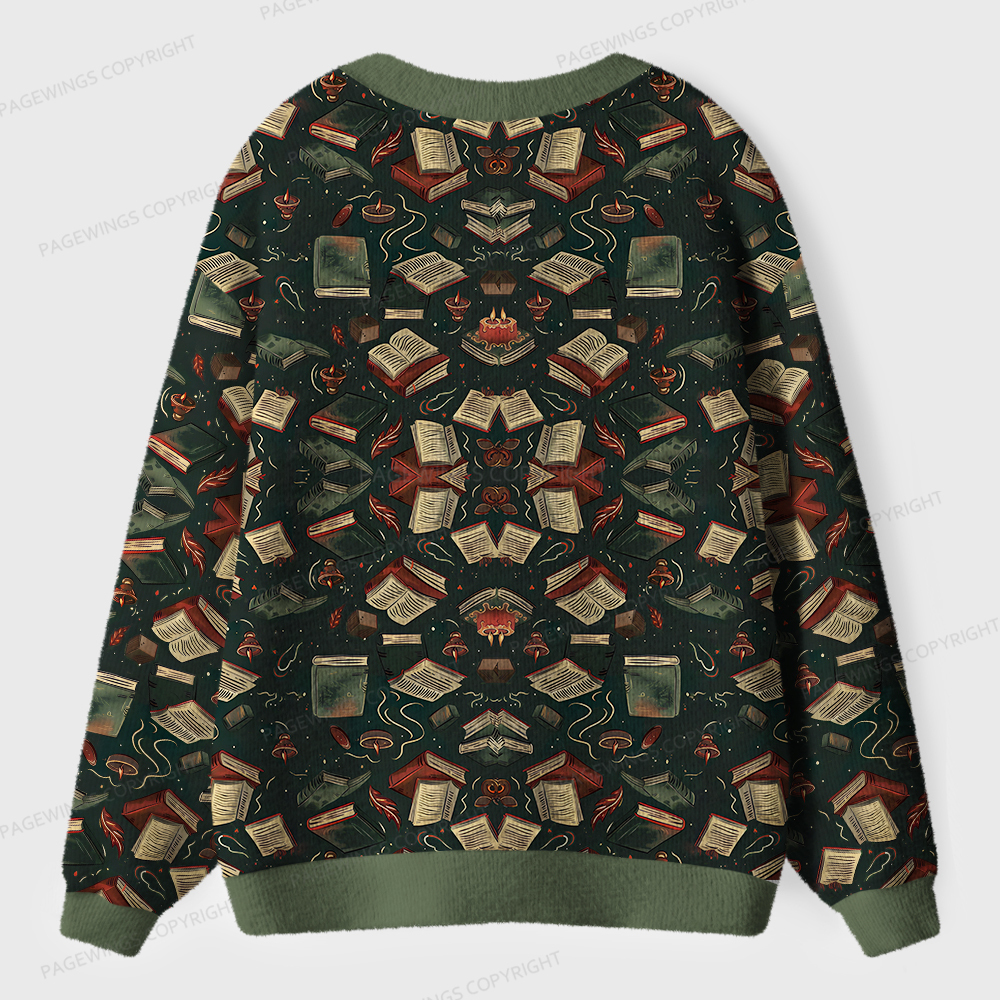 Pagewings Fantasy Reading Unisex Ugly Cardigan Sweaters