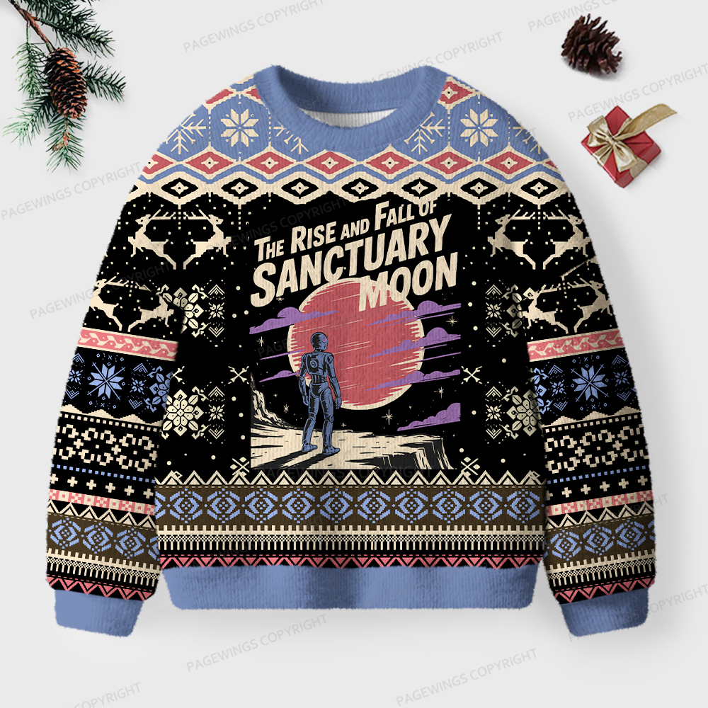 Pagewings The Rise And Fall Of Sanctuary Moon Unisex Ugly Knit Sweatshirt