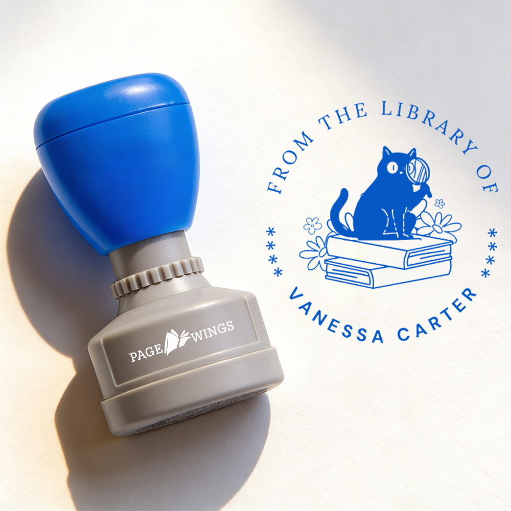 Pagewings Personalized Name Library Stamp