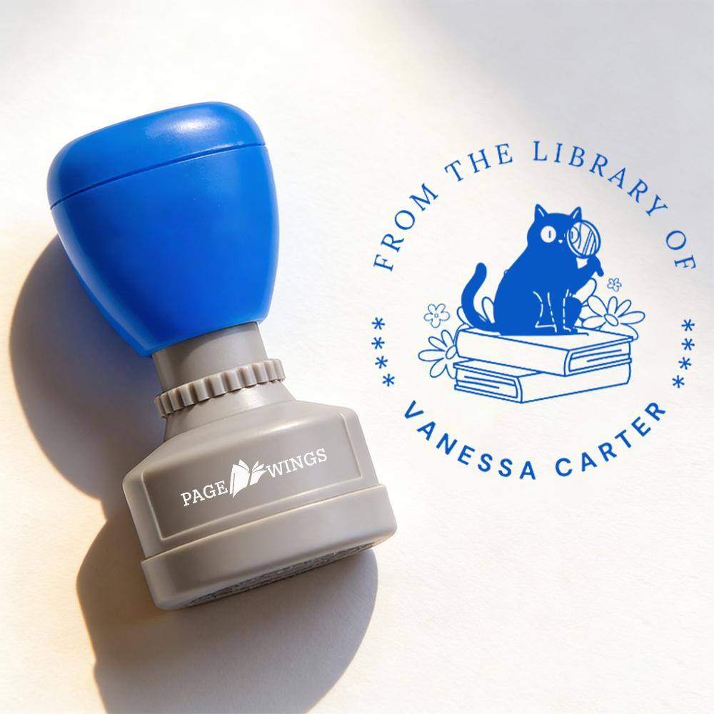 Pagewings Personalized Name Library Stamp